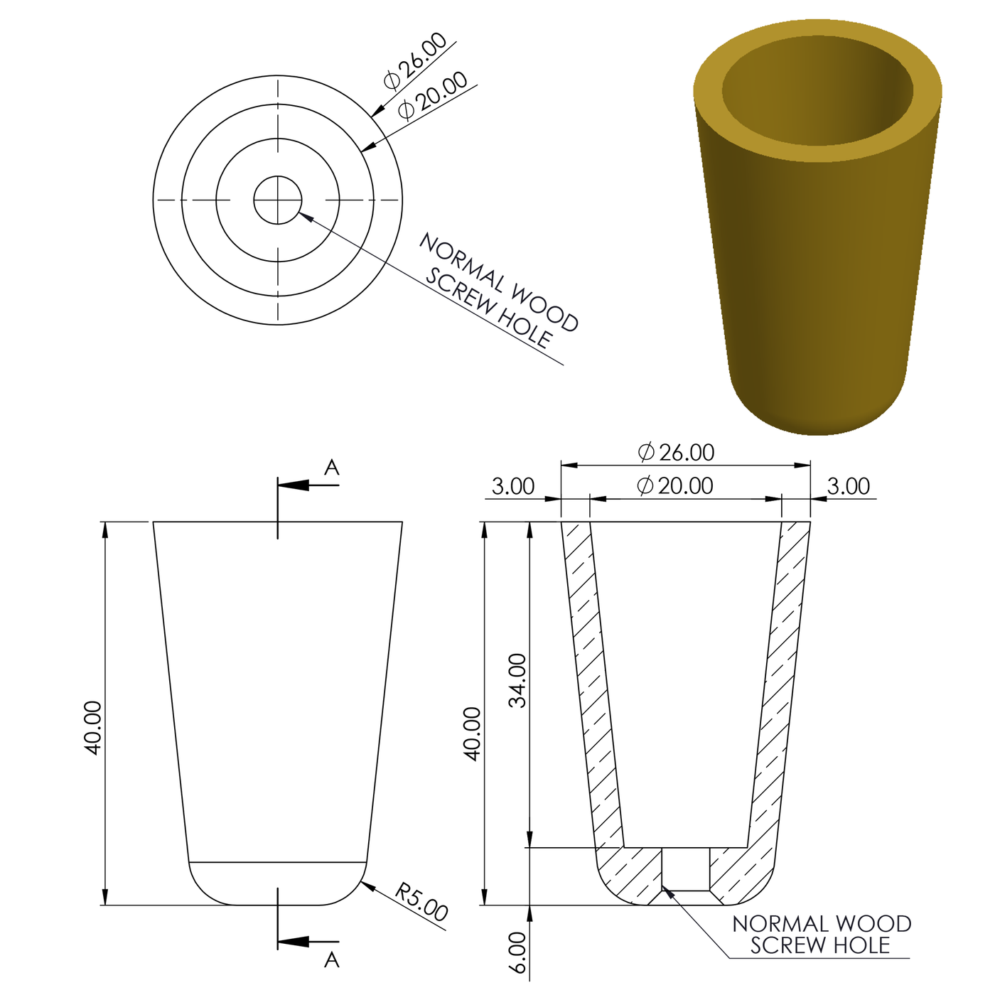 Mandarin Polished Brass Cup