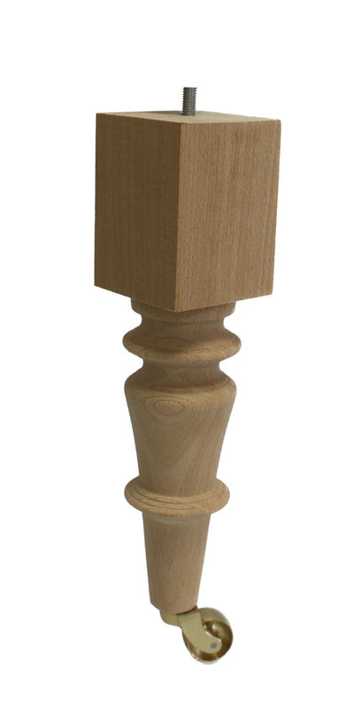 Loiret Turned Furniture Legs With Grip Neck Castors